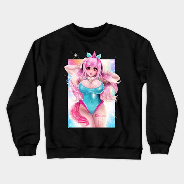 Super Sonico Unicorn Crewneck Sweatshirt by poolboy